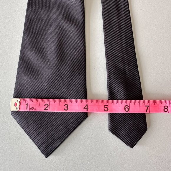 Men’s Black Silk Textured Neck Tie - Black - Picture 4 of 4